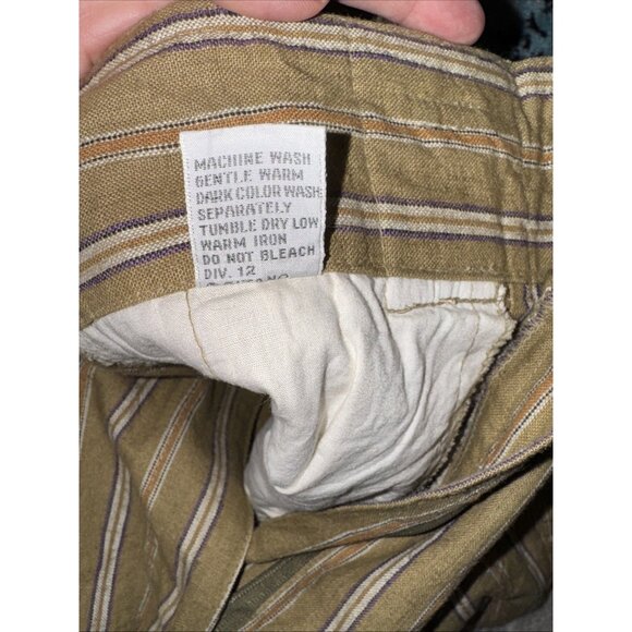 Vintage 80s Gitano Khaki Pleated High Waist Trousers Wide Leg Stripped READ - Picture 12 of 12